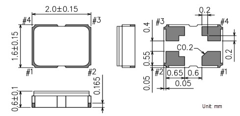 Mechanical Drawing - Epson SG-8200CJ & SG-8201CJ Programmable Oscillators